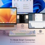 خرید کیبورد Redragon Ucal Pro - بی‌سیم - سوییچ مکانیکی قرمز - رنگ Vintage Blue